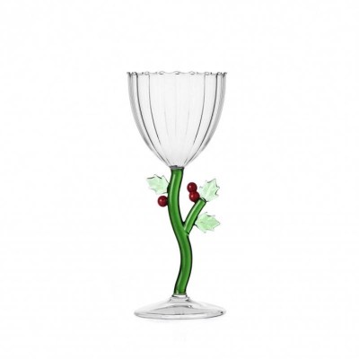 Calice in Vetro con Agrifoglio Botanica Christmas...