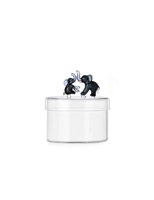 Scatola Portaoggetti in Vetro Borosilicato Famiglia Elefanti Ichendorf Milano – Collezione Tender Ties
