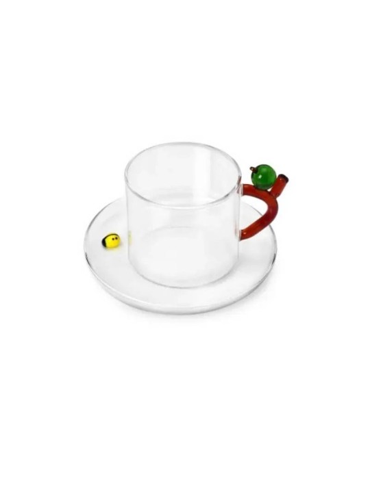 Tazza da Tè con Piattino Fruits and Flowers Mela e Coccinella Ichendorf Milano