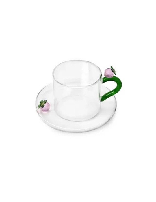 Tazza da Tè con Piattino Fruits and Flowers Fragola Ichendorf Milano