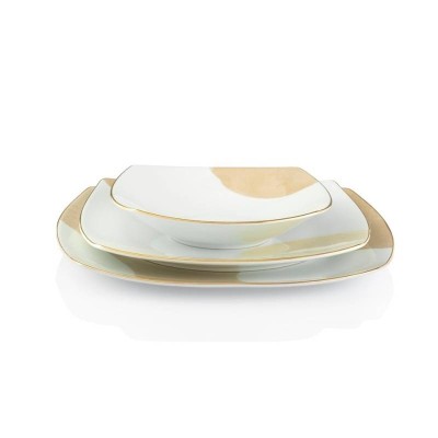 Set Tavola 40 Pezzi Square-O Ginko Gold – Weissestal
