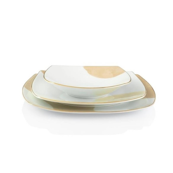 Weissestal Servizio di piatti Square-O Ginko Gold 40 pezzi
