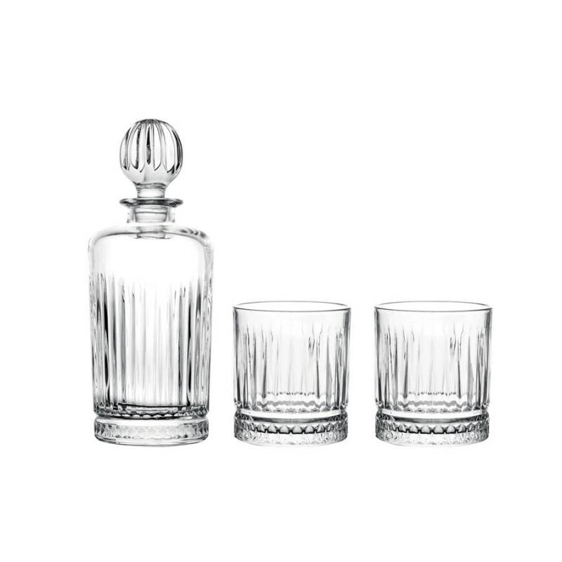 Set Degustazione Liquori in Vetro Lavorato 3 Pezzi – Brandani