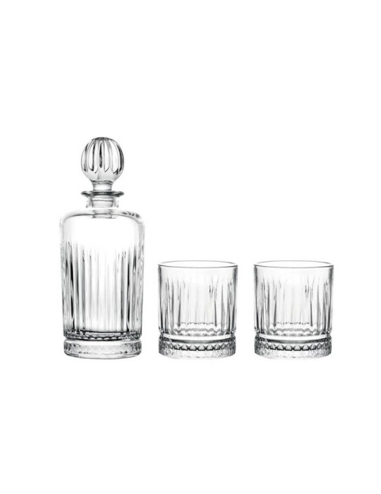 Set Degustazione Liquori in Vetro Lavorato 3 Pezzi – Brandani