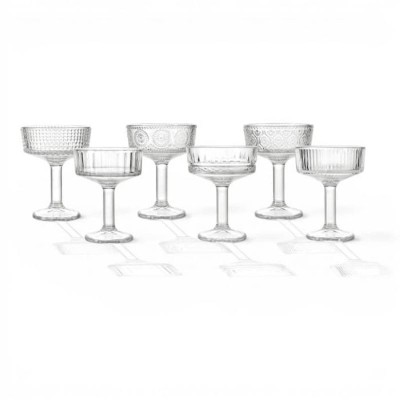 Set 6 Pezzi Coppa Chic in Vetro con Decori Assortiti –...
