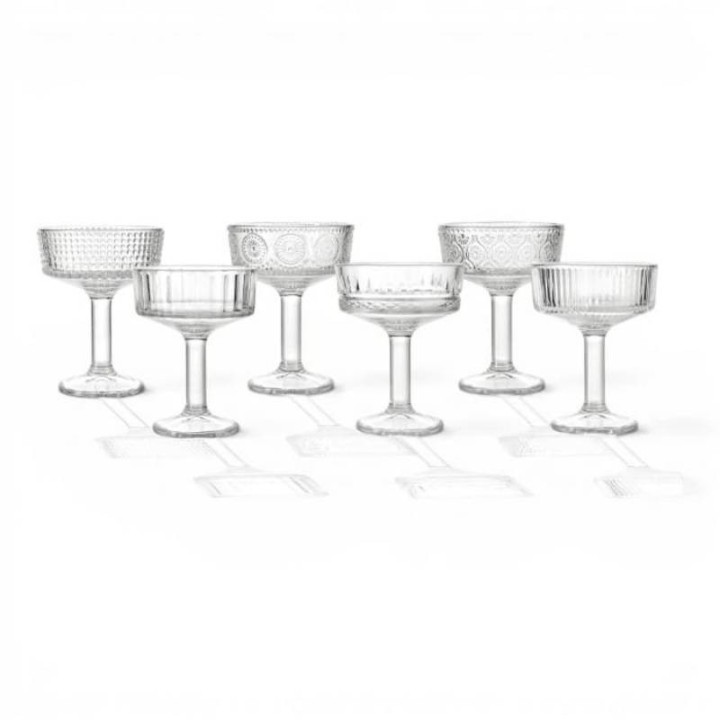 Brandani Set di 6 coppe Chic in vetro