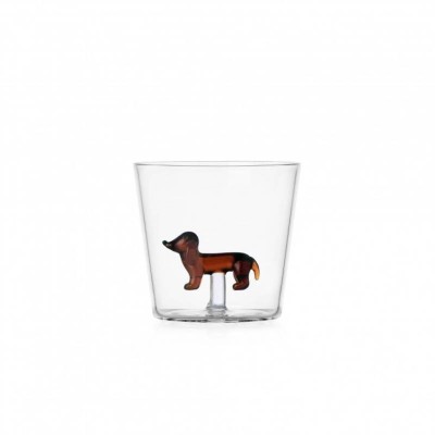 Bicchiere Tumbler Dogs con Bassotto in Vetro Borosilicato...