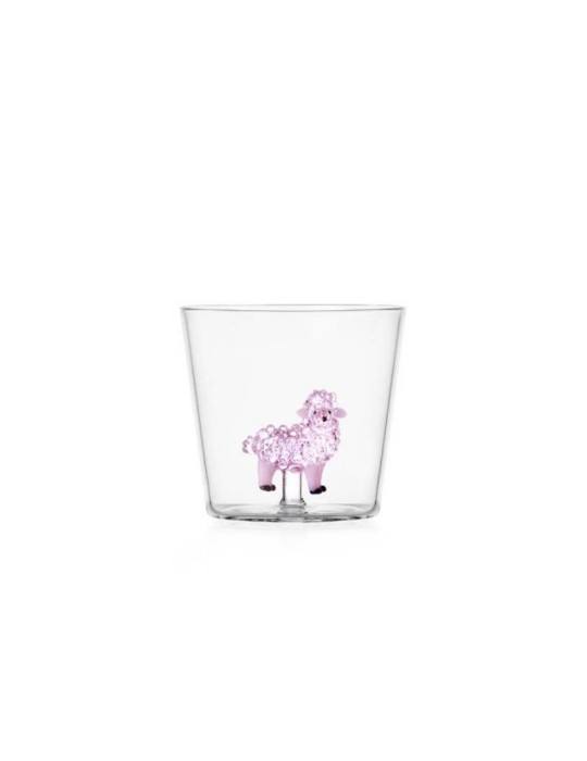 Bicchiere Tumbler Pecora Rosa Animal Farm in Vetro Borosilicato – Ichendorf Milano