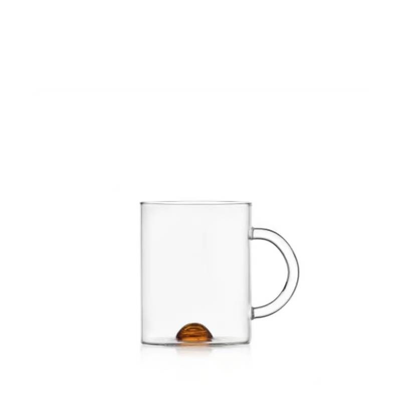 Mug Luna in Vetro Borosilicato Punto Ambra – Ichendorf Milano