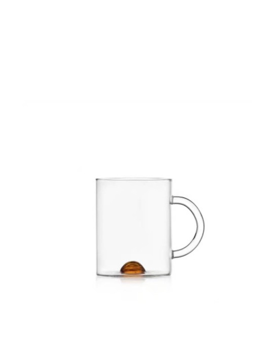 Mug Luna in Vetro Borosilicato Punto Ambra – Ichendorf Milano