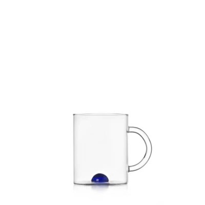 Mug Luna in Vetro con Punto Blu – Ichendorf Milano