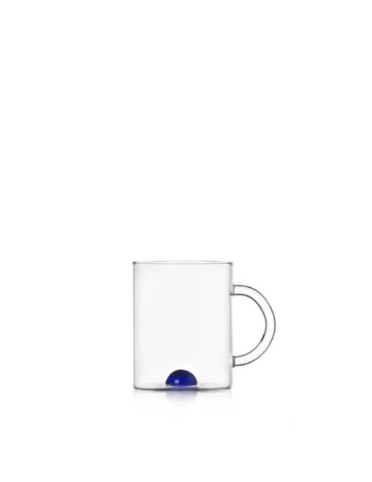 Mug Luna in Vetro con Punto Blu – Ichendorf Milano