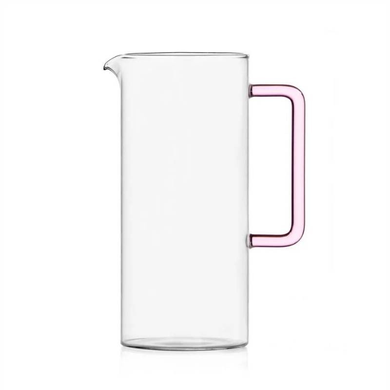 Brocca Clear in Vetro Borosilicato con Manico Rosa Tube – Ichendorf Milano