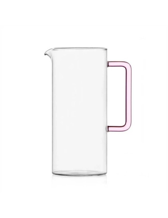 Brocca Clear in Vetro Borosilicato con Manico Rosa Tube – Ichendorf Milano
