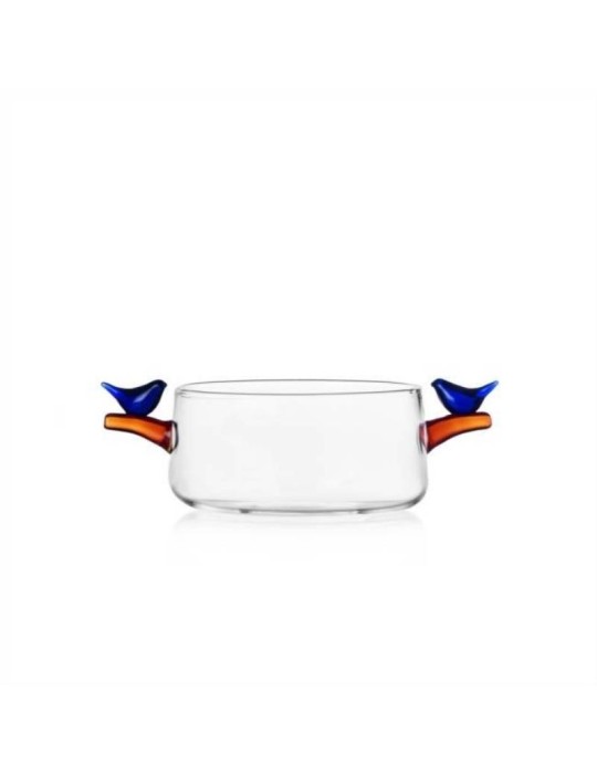 Ciotola Birds con Uccellini Blu in Vetro Borosilicato 11,5 cm – Ichendorf Milano