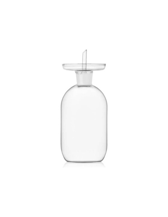 Piccolo Dispenser di Olio Liscio Trasparente Lotus in Vetro Borosilicato H 15 cm – Ichendorf Milano