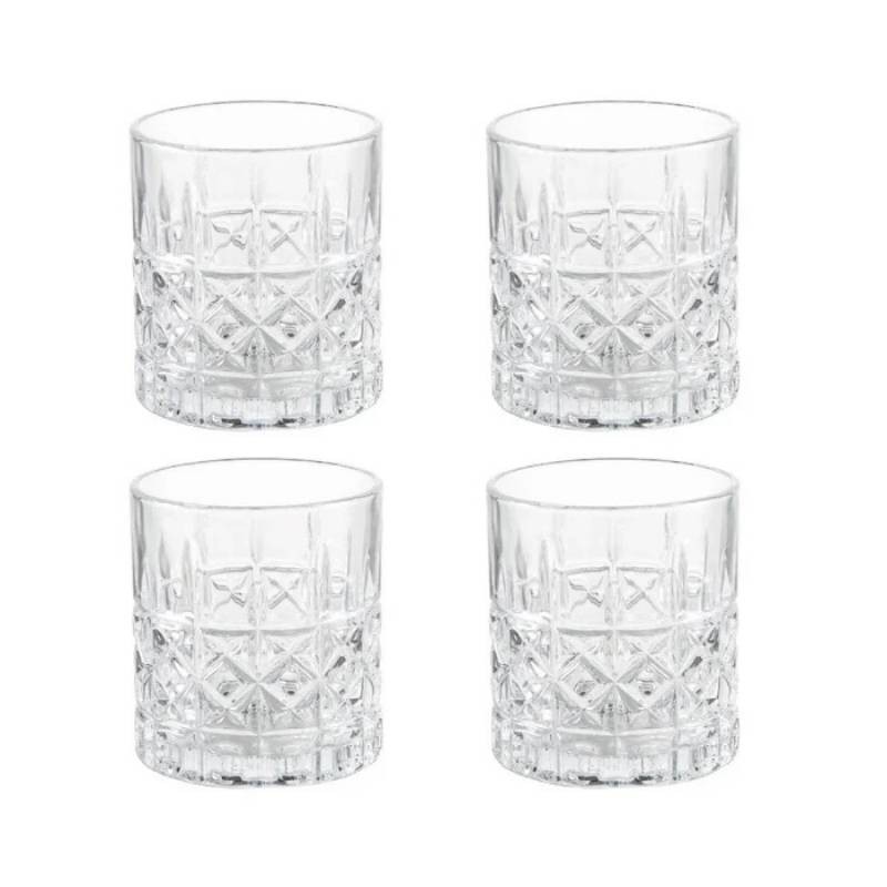 Brandani Set 4 Pezzi Bicchiere Mosaico in Vetro 320 Ml