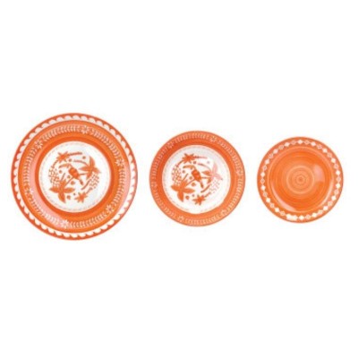 Brandani Servizio Piatti 18 Pezzi Tuka-Tuka Arancio in...