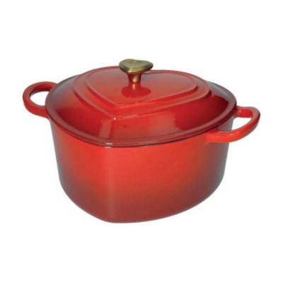 Casseruola Cocotte a Cuore Rosso Glitter in Ghisa...
