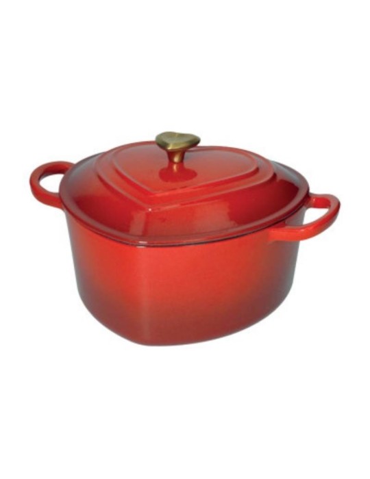 Casseruola Cocotte a Cuore Rosso Glitter in Ghisa Smaltata Brandani – 4 Litri