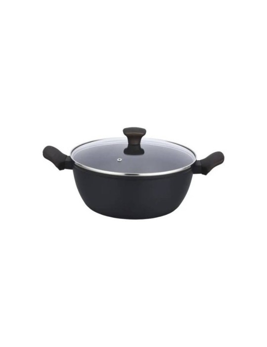 Casseruola Bassa Forgiata Shuttle Brandani Nera – Ø 24 cm con Coperchio
