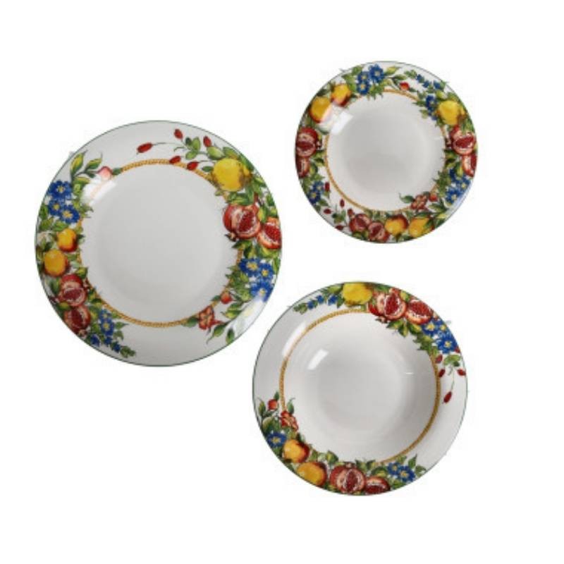 Servizio Piatti 18 Pezzi Brandani Prospero in Porcellana New Bone China