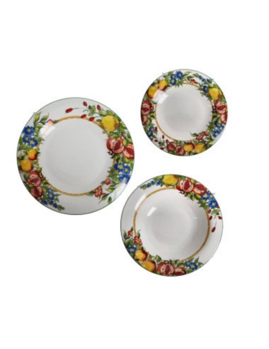 Servizio Piatti 18 Pezzi Brandani Prospero in Porcellana New Bone China
