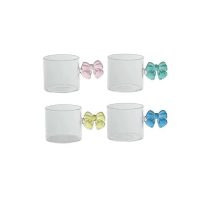 Set 4 Tazzine Caffè Fiocco in Vetro Brandani - Colori...