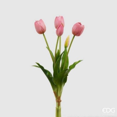Bouquet Tulipani Artificiali EDG Real Touch (5 pz) - 40 cm