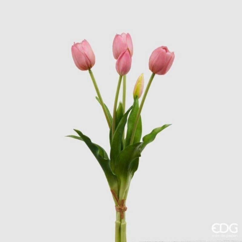 Bouquet Tulipani Artificiali EDG Real Touch (5 pz) - 40 cm