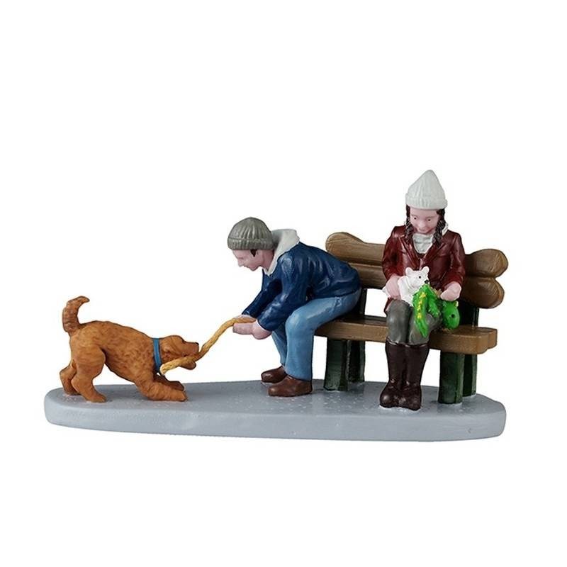 Lemax Playful Pups (Cod. 52525) - Personaggio in Resina per Villaggi di Natale