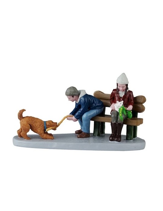 Lemax Playful Pups (Cod. 52525) - Personaggio in Resina per Villaggi di Natale