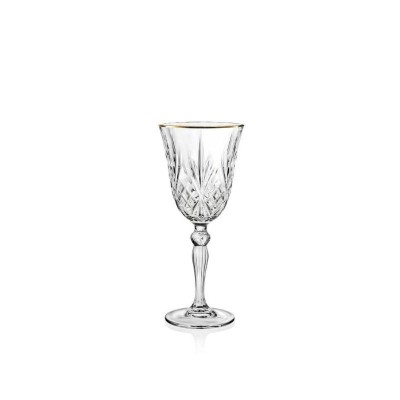 Brandani Set 6 Calici Gold and Gold in Crystal Glass – 21 cl