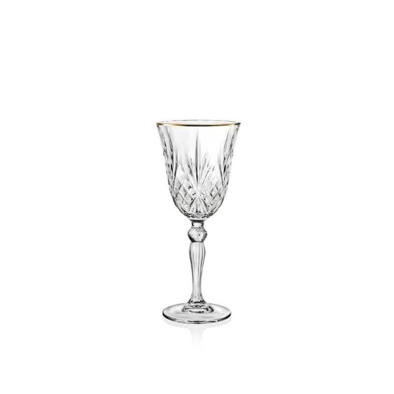 Brandani Set 6 Calici Gold and Gold in Crystal Glass – 21 cl