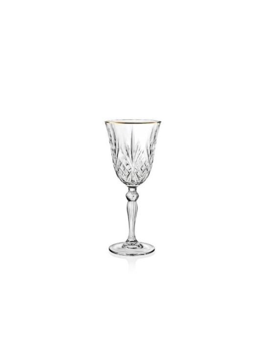 Brandani Set 6 Calici Gold and Gold in Crystal Glass – 21 cl
