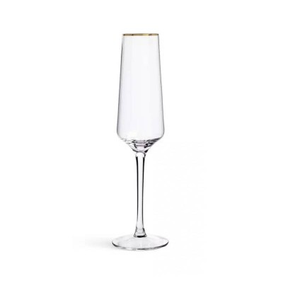 Set 6 Flute Gold Brandani in Vetro Cristallino Soffiato -...