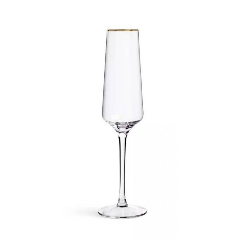 Set 6 Flute Gold Brandani in Vetro Cristallino Soffiato - h 23,5 cm