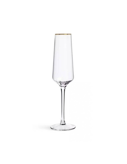 Set 6 Flute Gold Brandani in Vetro Cristallino Soffiato - h 23,5 cm