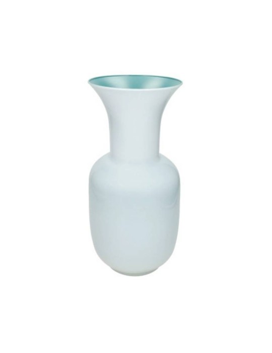 Vaso Argo Bicolor Brandani in Vetro Soffiato Perla e Eucalipto - h 37 cm