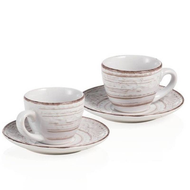 Set 2 Tazzine Caffè Serendipity Brandani in Stoneware Bianco
