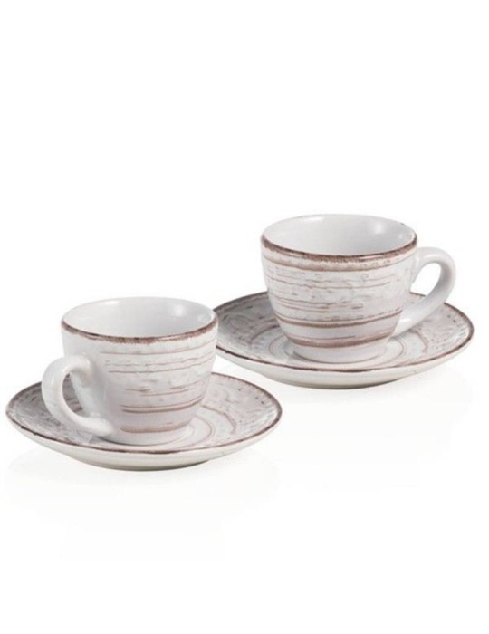 Set 2 Tazzine Caffè Serendipity Brandani in Stoneware Bianco