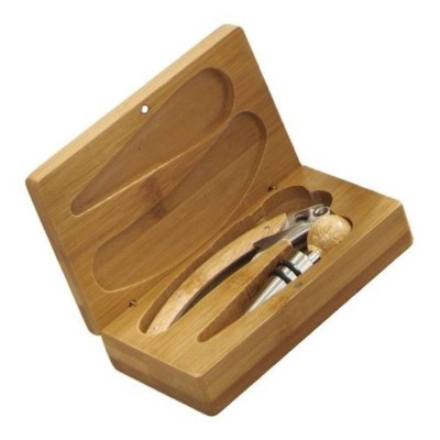 Set Sommelier 2 Pezzi Brandani in Cofanetto di Legno Bamboo