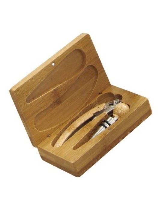 Set Sommelier 2 Pezzi Brandani in Cofanetto di Legno Bamboo