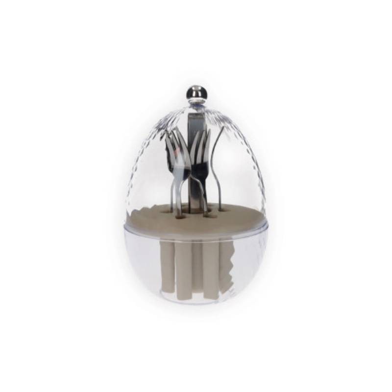 Brandani Mini Ovetto Portaforchettine in ABS/PP con 6 Forchettine e Pinza