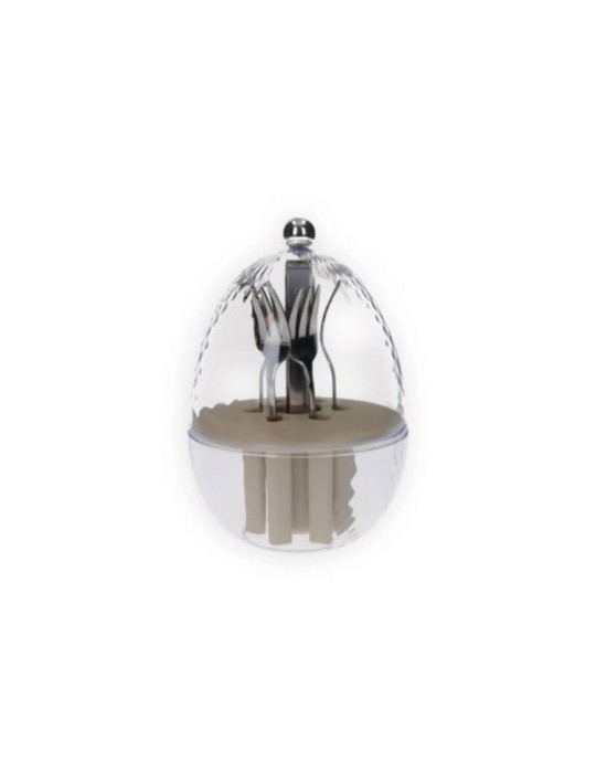 Brandani Mini Ovetto Portaforchettine in ABS/PP con 6 Forchettine e Pinza