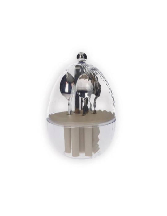 Brandani Mini Ovetto Portacucchiaini in ABS/PP con 6 Cucchiaini e Pinza