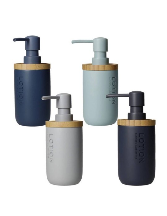 Dispenser Sapone "Linear" Brandani in Poliresina e Bamboo - 200 ml