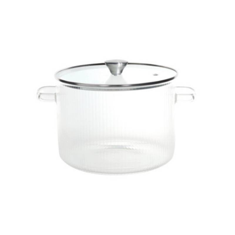 Pentola Trasparente in Vetro Borosilicato Brandani con Coperchio - 1,5 Litri (Ø 16 cm)