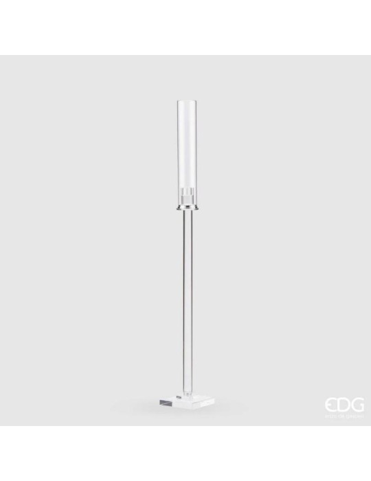 Candelabro in vetro a stelo 1 fiamma SPEAR Trasparente h92 cm EDG