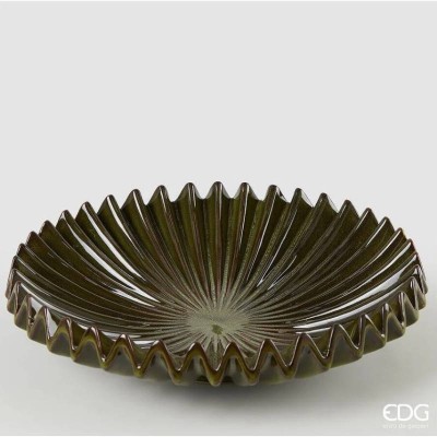 Piatto Decorativo Raggiera Rotondo in Ceramica Verde - Ø...